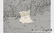 Shaded Relief Map of Qinyang, darken, semi-desaturated