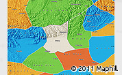 Shaded Relief Map of Qinyang, political outside