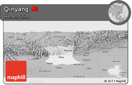 Gray Panoramic Map of Qinyang