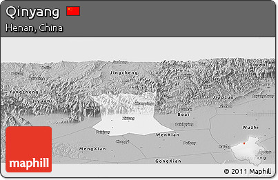 Gray Panoramic Map of Qinyang