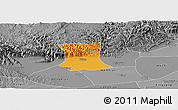 Political Panoramic Map of Qinyang, desaturated
