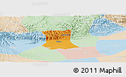 Political Panoramic Map of Qinyang, lighten