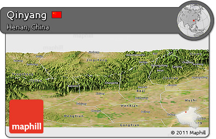 Satellite Panoramic Map of Qinyang