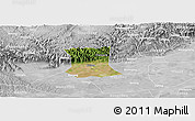 Satellite Panoramic Map of Qinyang, lighten, desaturated