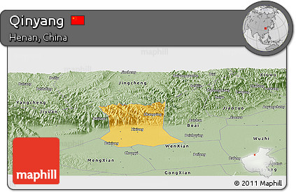 Savanna Style Panoramic Map of Qinyang