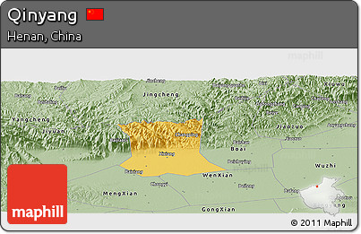 Savanna Style Panoramic Map of Qinyang