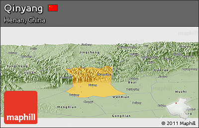 Savanna Style Panoramic Map of Qinyang