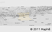 Shaded Relief Panoramic Map of Qinyang, desaturated