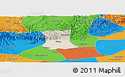 Shaded Relief Panoramic Map of Qinyang, political outside