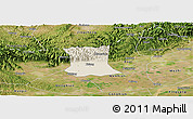 Shaded Relief Panoramic Map of Qinyang, satellite outside