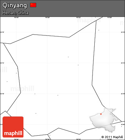 Blank Simple Map of Qinyang, no labels