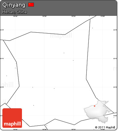 Blank Simple Map of Qinyang, no labels