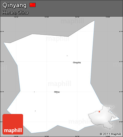Gray Simple Map of Qinyang, single color outside