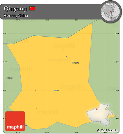 Savanna Style Simple Map of Qinyang
