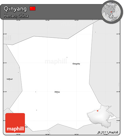Silver Style Simple Map of Qinyang