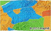 Political 3D Map of Shan Xian