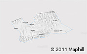 Silver Style 3D Map of Shan Xian, single color outside