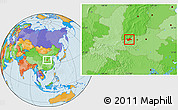 Political Location Map of Shan Xian