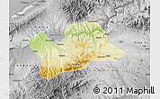 Physical Map of Shan Xian, desaturated