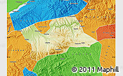 Physical Map of Shan Xian, political outside
