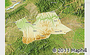 Physical Map of Shan Xian, satellite outside