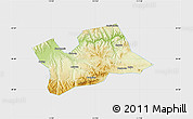 Physical Map of Shan Xian, single color outside
