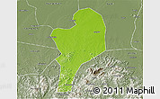 Physical 3D Map of Shangcheng, semi-desaturated