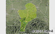 Satellite 3D Map of Shangcheng, semi-desaturated