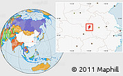 Political Location Map of Shangcheng, highlighted country