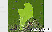 Physical Map of Shangcheng, darken