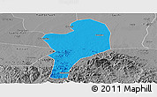 Political Panoramic Map of Shangcheng, desaturated