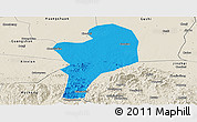 Political Panoramic Map of Shangcheng, shaded relief outside