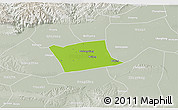 Physical 3D Map of Wen Xian, lighten, semi-desaturated