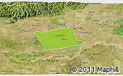 Physical 3D Map of Wen Xian, satellite outside