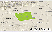 Physical 3D Map of Wen Xian, shaded relief outside