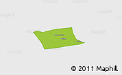 Physical 3D Map of Wen Xian, single color outside