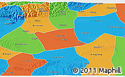 Political 3D Map of Wen Xian