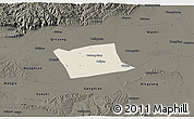 Shaded Relief 3D Map of Wen Xian, darken
