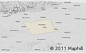 Shaded Relief 3D Map of Wen Xian, desaturated