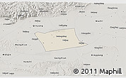 Shaded Relief 3D Map of Wen Xian, semi-desaturated
