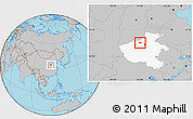 Gray Location Map of Wen Xian, highlighted parent region