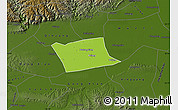 Physical Map of Wen Xian, darken