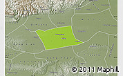 Physical Map of Wen Xian, semi-desaturated