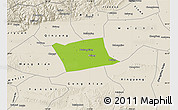 Physical Map of Wen Xian, shaded relief outside