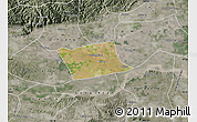 Satellite Map of Wen Xian, semi-desaturated