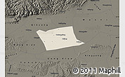 Shaded Relief Map of Wen Xian, darken
