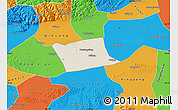 Shaded Relief Map of Wen Xian, political outside