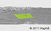 Physical Panoramic Map of Wen Xian, desaturated