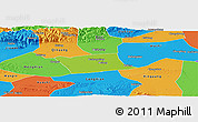 Physical Panoramic Map of Wen Xian, political outside