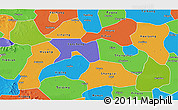 Physical 3D Map of Xiangcheng, political outside
